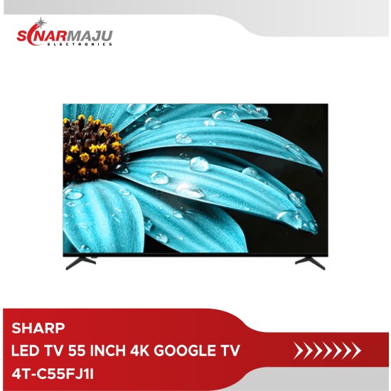 LED TV 55 Inch SHARP 4K Frameless Google TV 4T-C55FJ1I