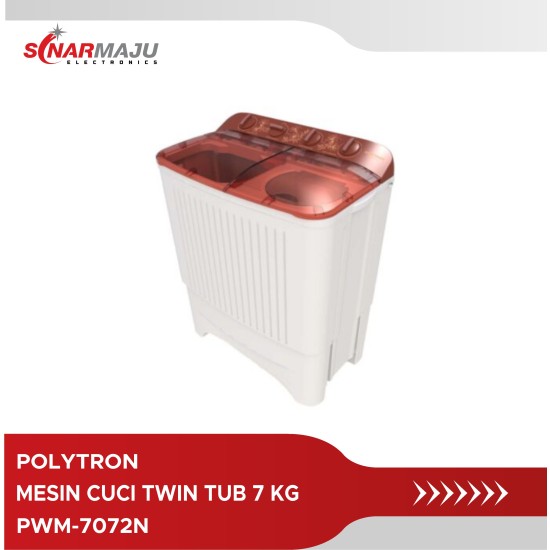 Mesin Cuci 2 Tabung Polytron 7 Kg Twin Tub PWM-7072N/B