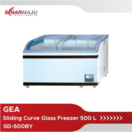 gea sliding curved glass freezer