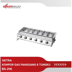 Kompor Gas Panggang Getra 6 Tungku BBQ Stainless BS-216