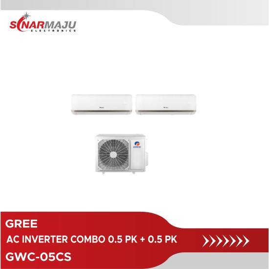AC Inverter Combo Gree 0.5 PK + 0.5 PK GWC-0505CS (Unit Only)