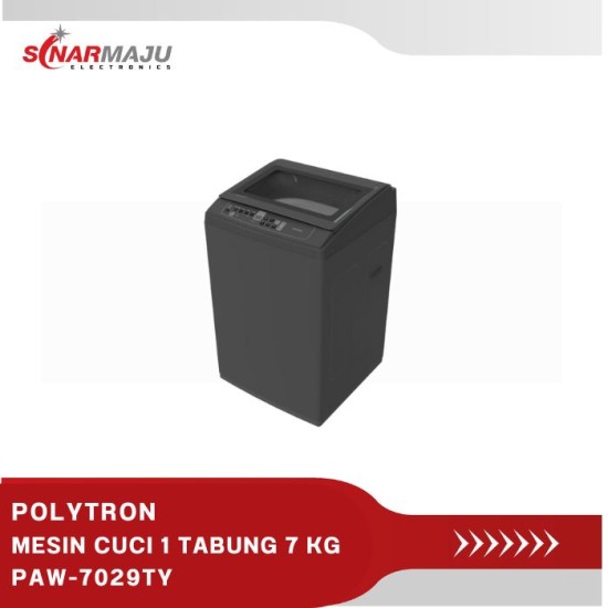 MESIN CUCI 1 TABUNG POLYTRON 7 KG TOP LOADING PAW-7029TY