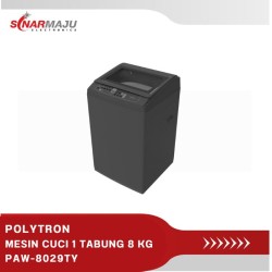 MESIN CUCI 1 TABUNG POLYTRON 8 KG TOP LOADING PAW-8029TY