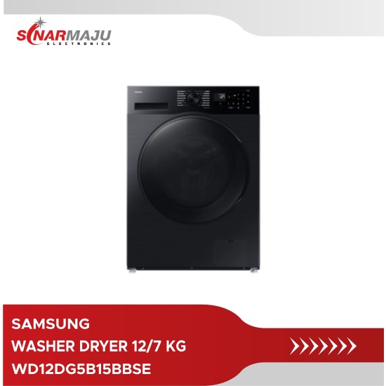 MESIN CUCI 1 TABUNG SAMSUNG FRONT LOADING 12/7 KG WASHER DRYER WD12DG5B15BBSE