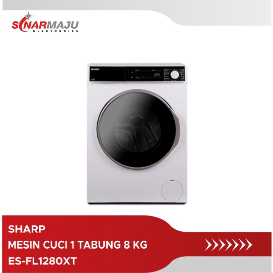 MESIN CUCI 1 TABUNG SHARP 8 KG FRONT LOADING INVERTER ES-FL1280XT